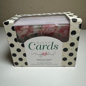 Maggie Holmes Boxed Cards W/Envelopes Flower Stripe Dot Chevron 40ct